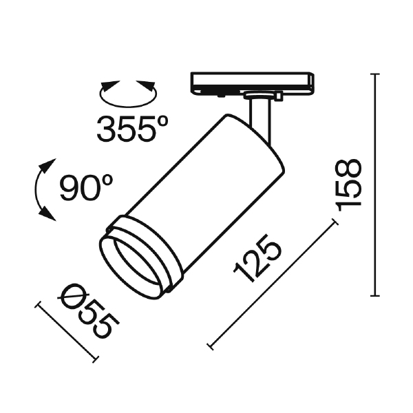 Трековый светильник Focus LED Zoom Unity TR021-1-124K-Z-B