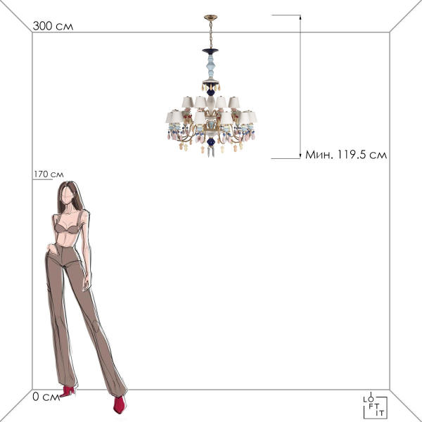 Подвесная люстра Grace 10203/12+8 Mult