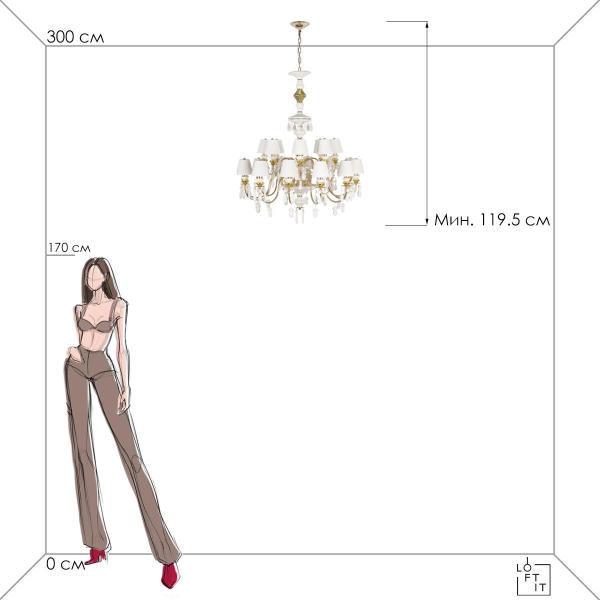 Подвесная люстра Grace 10203/12+8 White