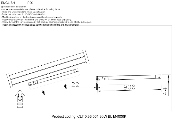 Трековый светильник Clt 0.33 CLT 0.33 001 30W BL M4000K