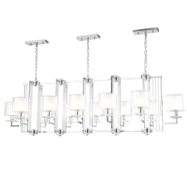 Подвесная люстра Nicolas NICOLAS SP12 L1600 NICKEL/WHITE