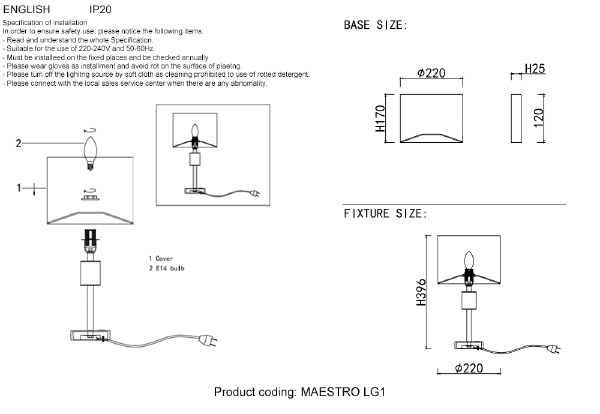 Настольная лампа Maestro MAESTRO LG1 CHROME