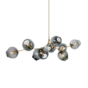 Подвесная люстра Bubble KG0579P-9B brass/smoky