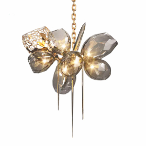 Подвесная люстра Britannica 8898P/AS gold/smoky