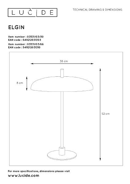 Настольная лампа Elgin 03531/03/30