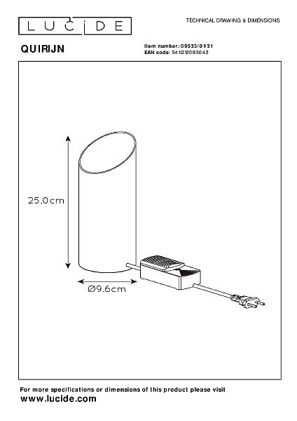 Настольная лампа Quirijn 09533/01/31