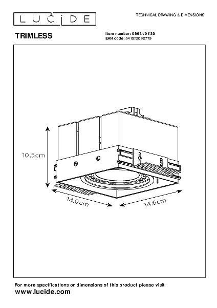 Встраиваемый светильник Trimless 09931/01/30