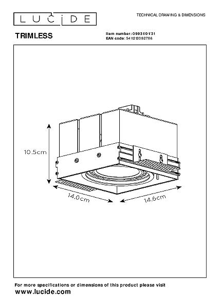 Встраиваемый светильник Trimless 09931/01/31