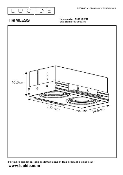 Встраиваемый светильник Trimless 09931/02/30