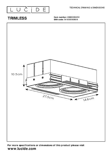 Встраиваемый светильник Trimless 09931/02/31