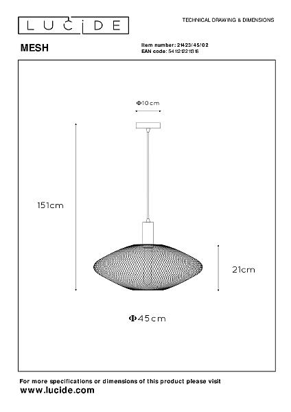 Светильник подвесной Mesh 21423/45/02