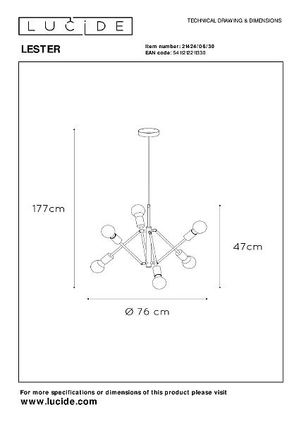 Подвесная люстра Lester 21424/06/30