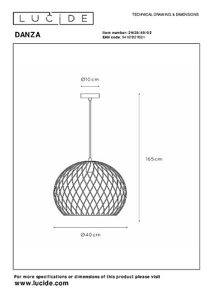 Светильник подвесной Danza 21428/40/02