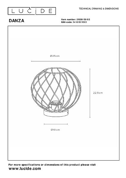 Настольная лампа Danza 21528/25/02