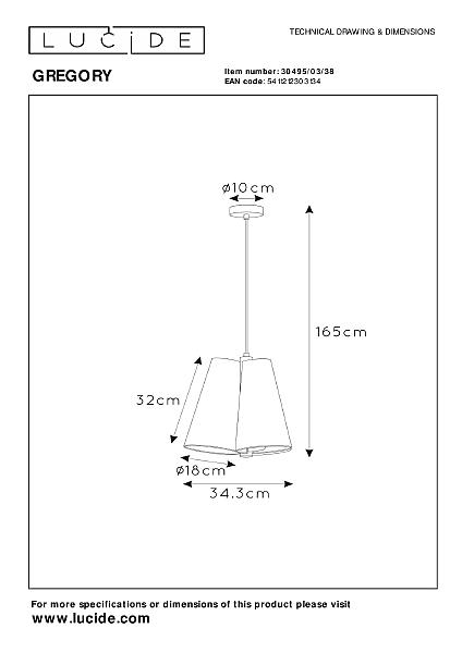 Светильник подвесной Gregory 30495/03/38