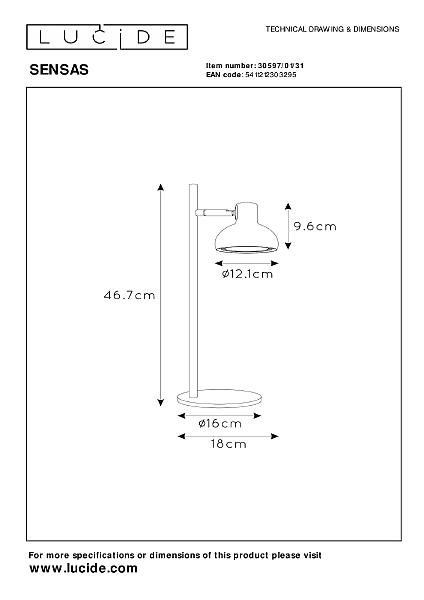 Настольная лампа Sensas 30597/01/31
