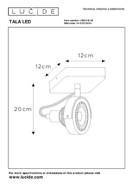 Светильник спот Tala Led 31931/12/30