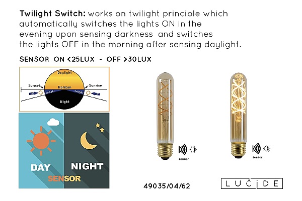 Ретро лампа Led Twilight Sensor 49035/04/62