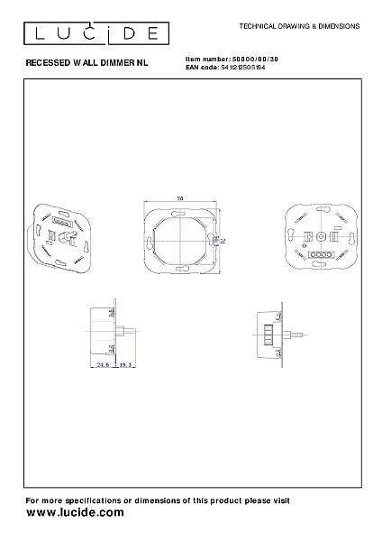 Диммер Recessed Wall Dimmer Nl 50000/00/30