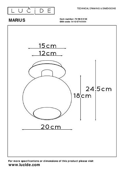 Светильник потолочный Marius 74114/01/30
