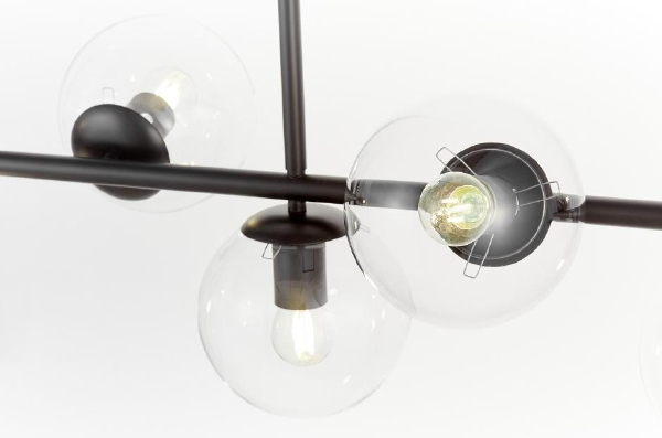 Люстра на штанге Fredica LDP 6030-7 BK+PR