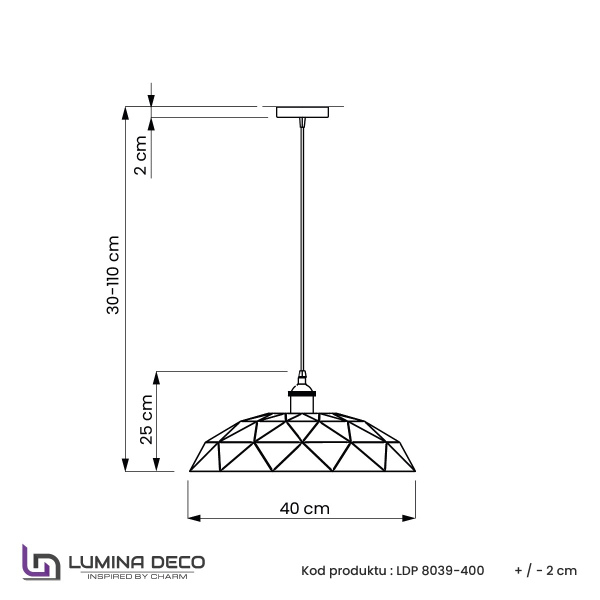 Светильник подвесной Grosetto LDP 8039-400 BK+MD