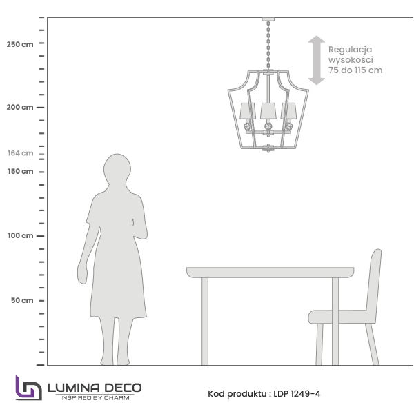 Подвесная люстра Lumina Deco LDP 1249-4 GD+BK