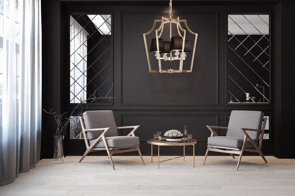 Подвесная люстра Lumina Deco LDP 1249-4 GD+BK
