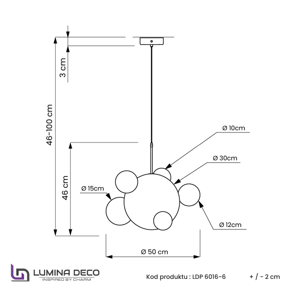 Светильник подвесной Neroni LDP 6016-5+1 GD