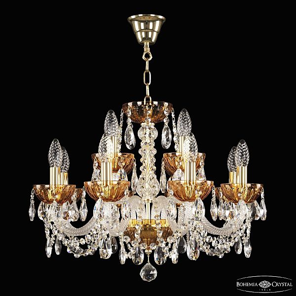 Подвесная люстра 5402 5402/8+4/195 G Amber/M-1H