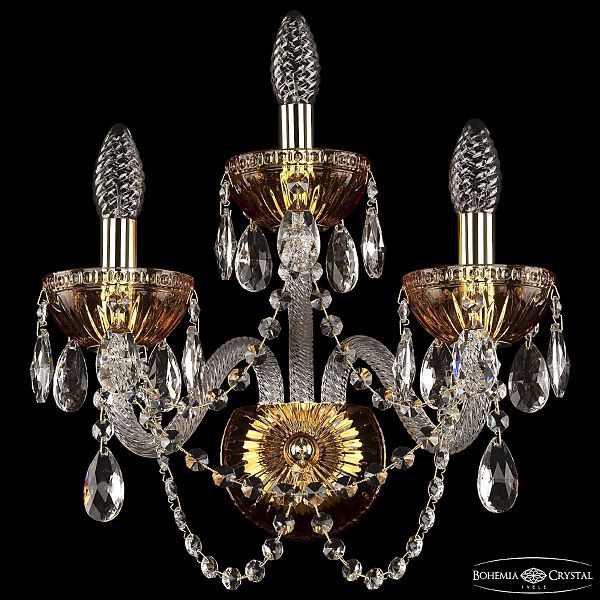 Настенное бра 5402 5402B/2+1/165 G Amber/M-1G