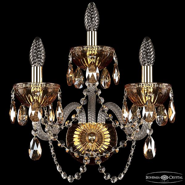 Настенное бра 5402 5402B/2+1/165 G Amber/M-1G K721