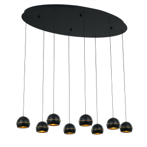 Светильник подвесной MD21001034 MD21001034-8A black/gold