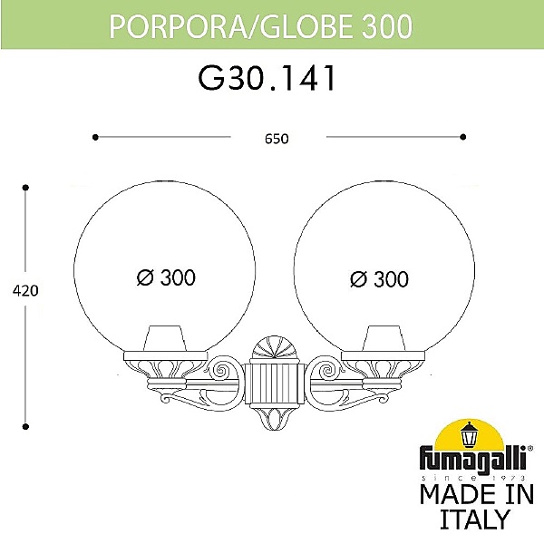 Уличный настенный светильник Globe 300 G30.141.000.AYF1R