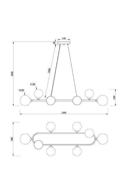 Подвесная люстра Globos FR5222PL-08B