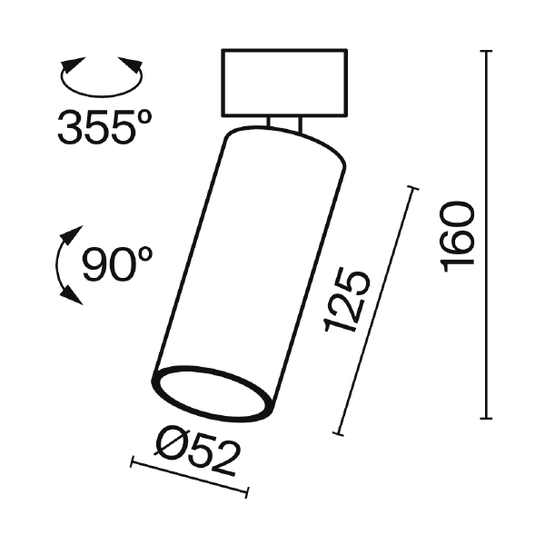 Светильник спот FOCUS LED C055CL-L12B4K-W-B