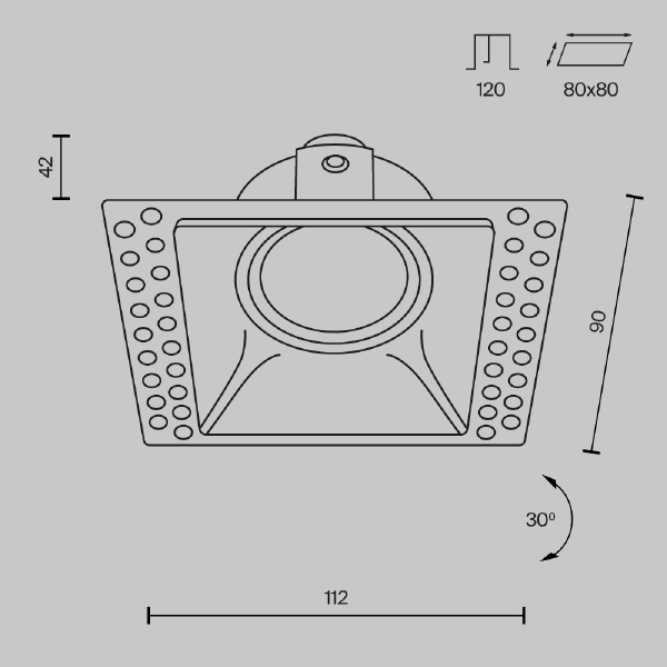 Встраиваемый светильник Dot DL042-01-SQ-B