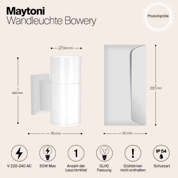 Уличный настенный светильник Bowery O574WL-01W