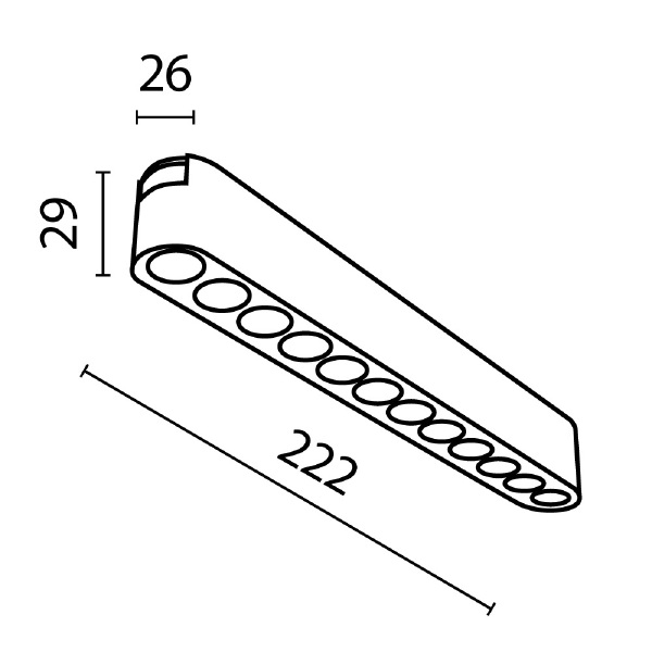 Трековый светильник POINTS Radity TR082-1-12W3K-M-B