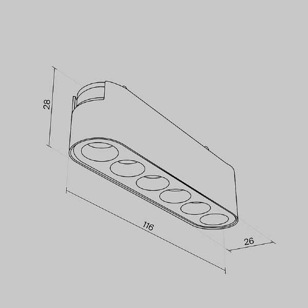 Трековый светильник POINTS Radity TR082-1-6W3K-M-B