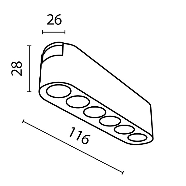Трековый светильник POINTS Radity TR082-1-6W3K-M-B