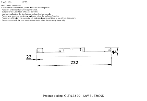 Трековый светильник SPACE CLT 0.33 001 12W BL T3000K