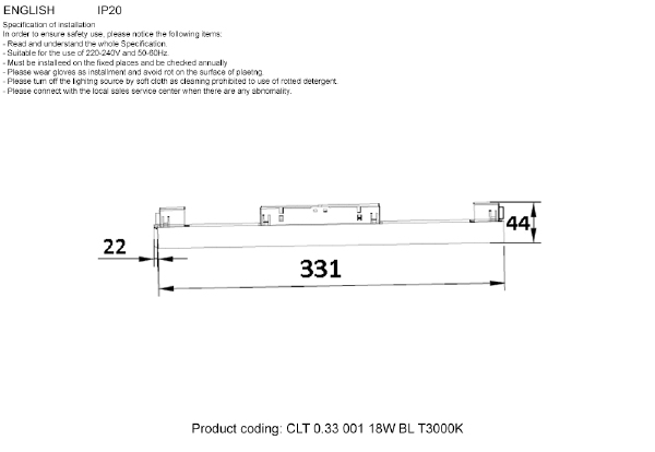 Трековый светильник SPACE CLT 0.33 001 18W BL T3000K