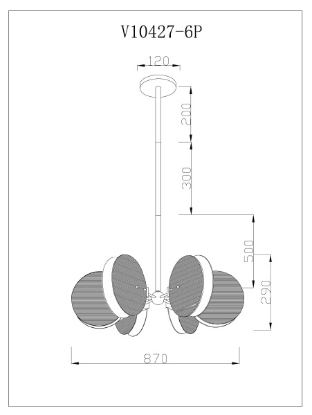Люстра на штанге Bari V10427-6P