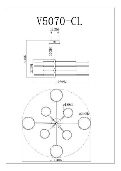 Потолочная люстра Run V5070-CL
