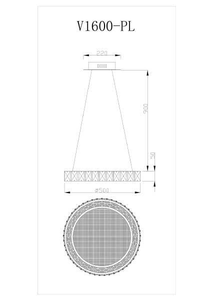 Подвесная люстра Ice V1600-PL