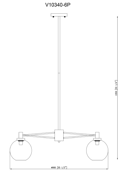 Люстра на штанге Bizet V10340-6P