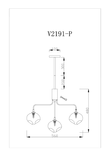 Люстра на штанге Santa V2191-P