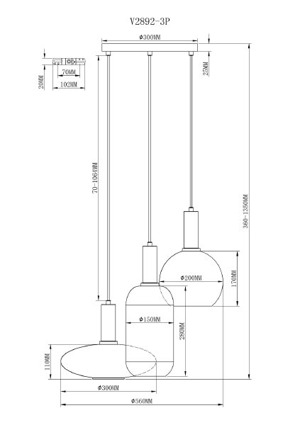 Светильник подвесной Martin V2892-3P