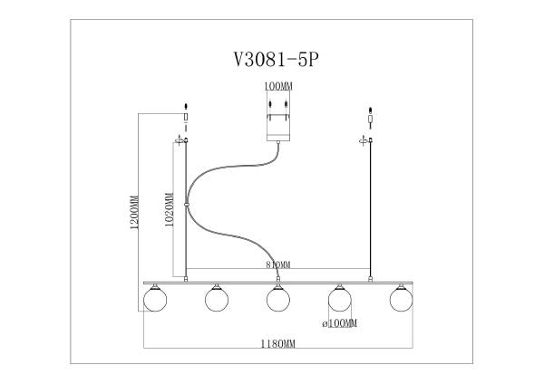 Светильник подвесной Sector V3081-5P
